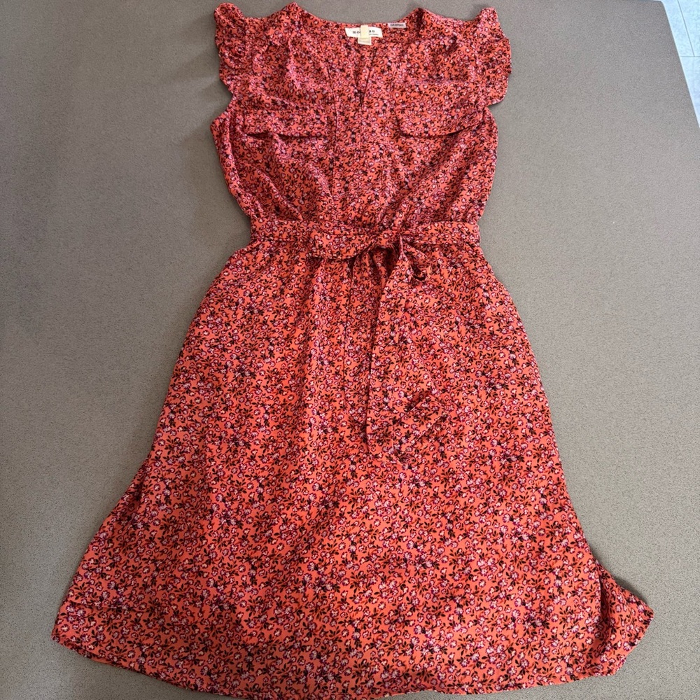 Orange Floral Dress.